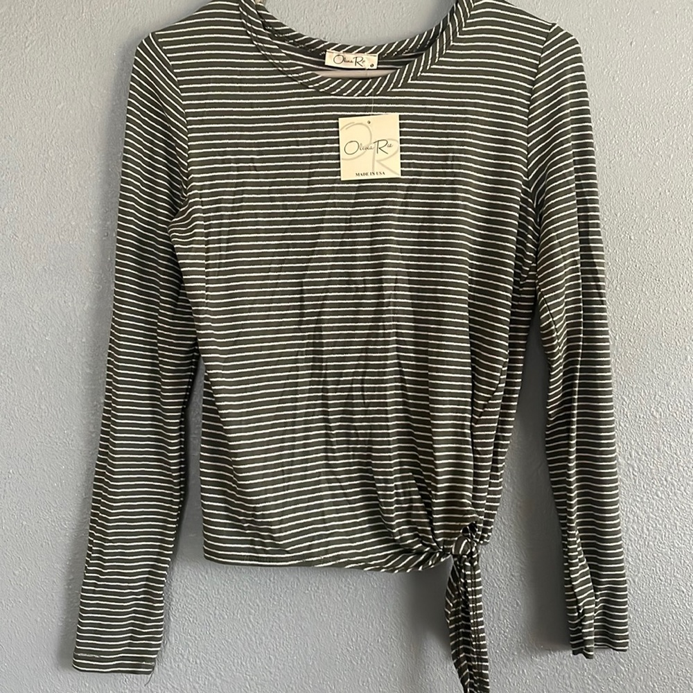 NWT Long Sleeve Front Tie Top